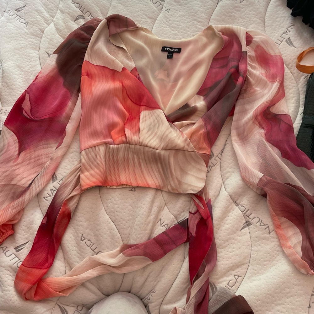Tie front floral blouse